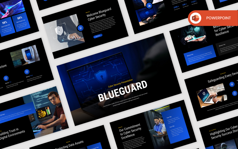 Blueguard – Cyber Security PowerPoint sablon