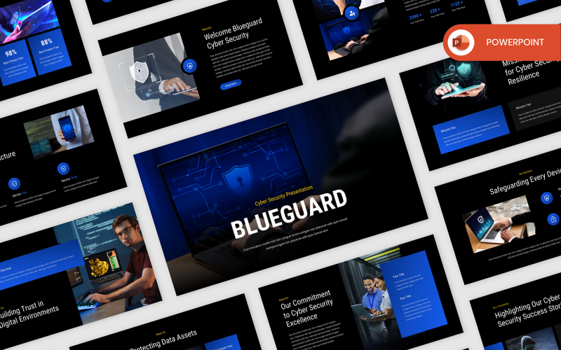 Blueguard - Шаблон PowerPoint для кібербезпеки