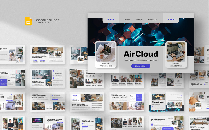 Aircloud - Шаблон слайдов Google Облачные вычисления