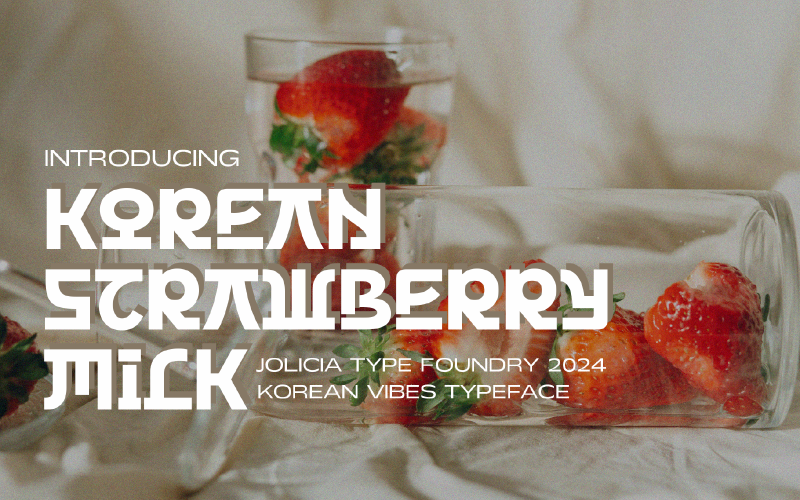 Korean Strawberry Milk | Korean style font