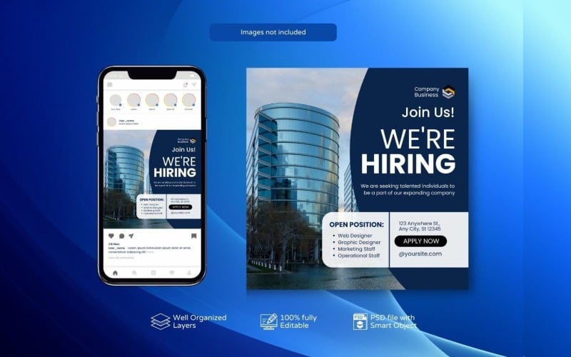 PSD Template for Hiring Job Vacancy Banner