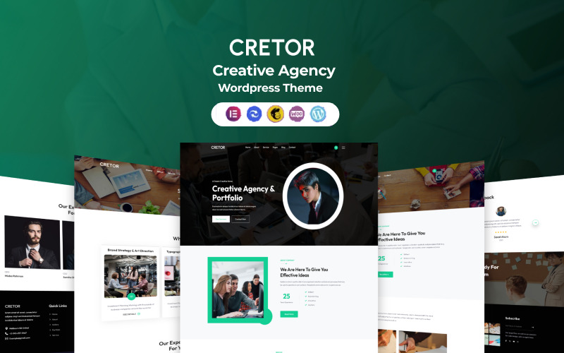 Cretor - Tema WordPress de agência criativa e portfólio
