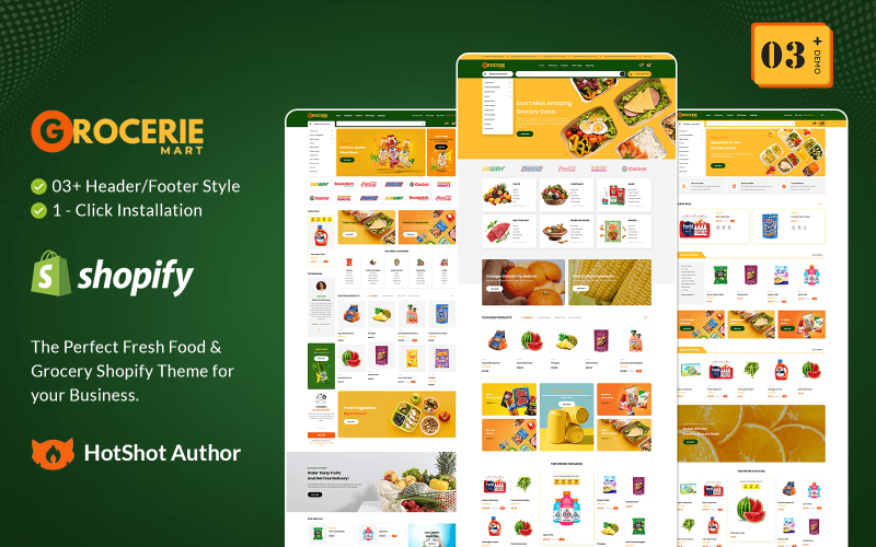 Grocerie Mart – Friss élelmiszerek és élelmiszerboltok Shopify téma