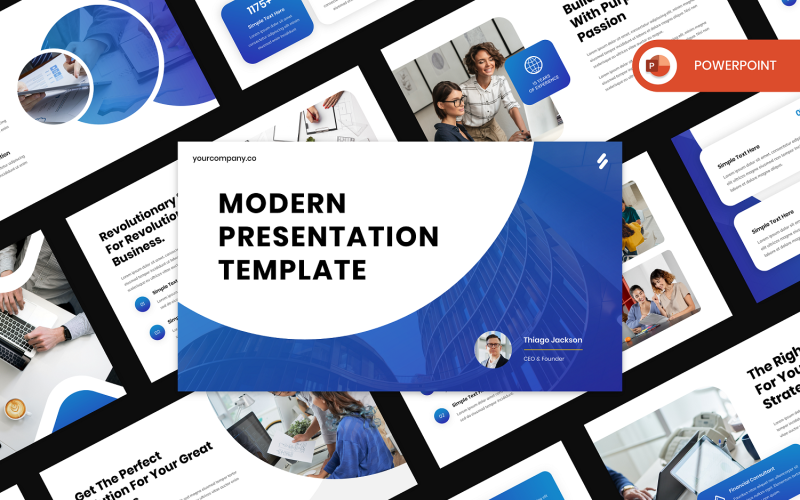 Bluez - Modello PowerPoint per affari moderni