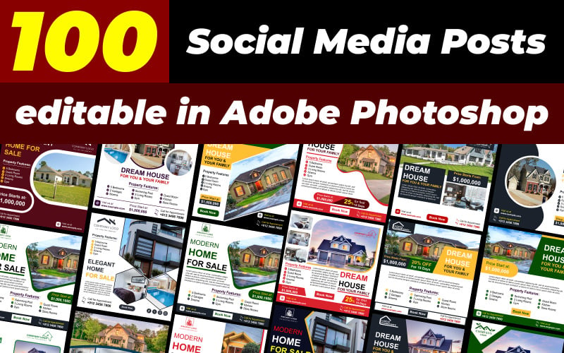 100 Property & Real Estate all Social Media Post Template