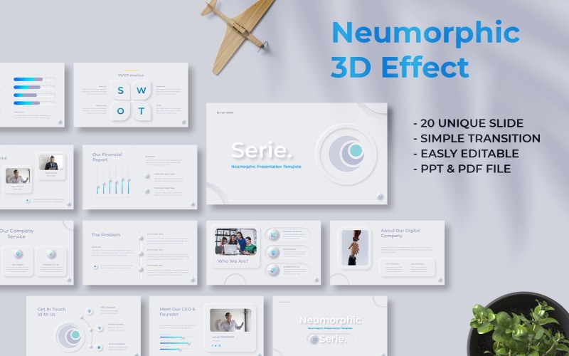 Neumorphic PowerPoint Presentation Template vol.2