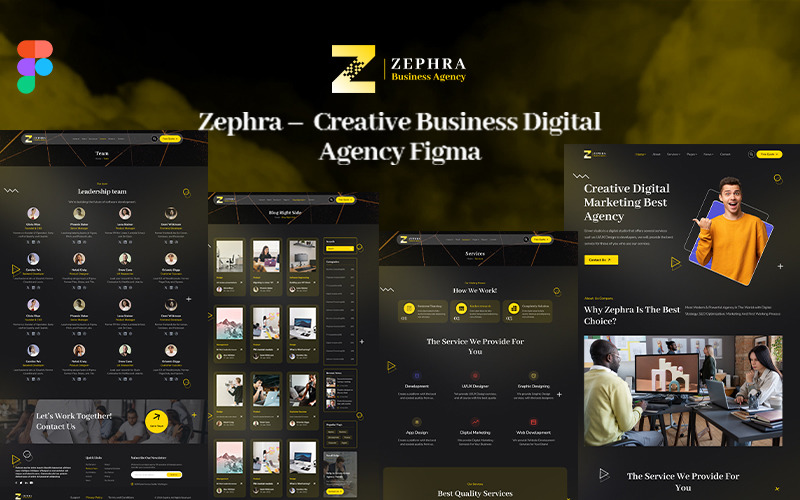 Zephra – Plantilla Figma para agencia digital creativa