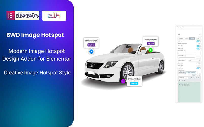 Bild Hotspot WordPress-plugin för Elementor