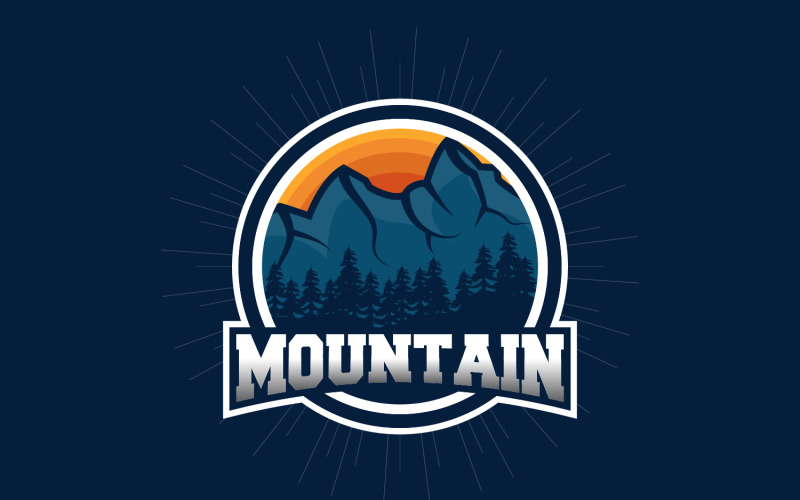 Mountain Nature Landscape Logo Minimalist Design TemplateV7