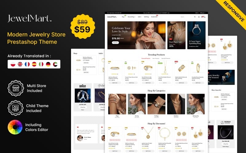 JewelMart - Takı, Saat ve Moda PrestaShop Teması