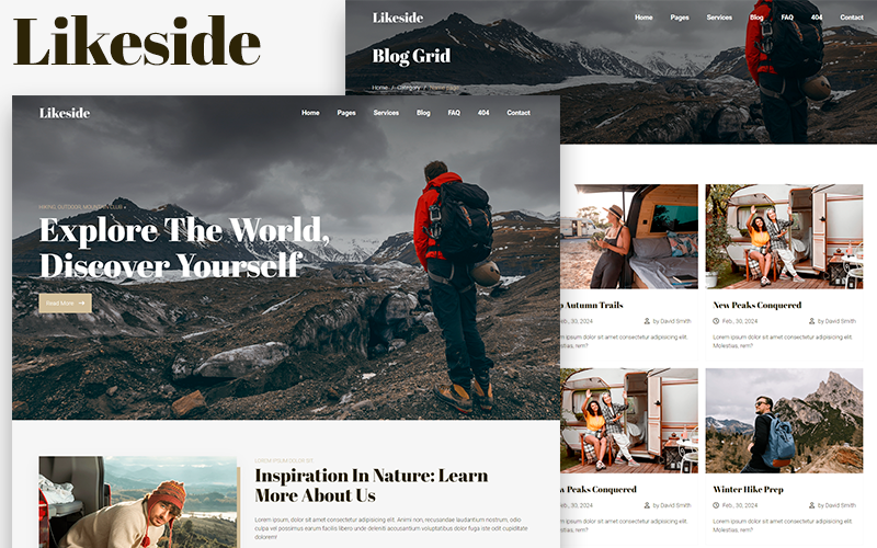 Likeside -徒步旅行，露营，山地俱乐部HTML5模板