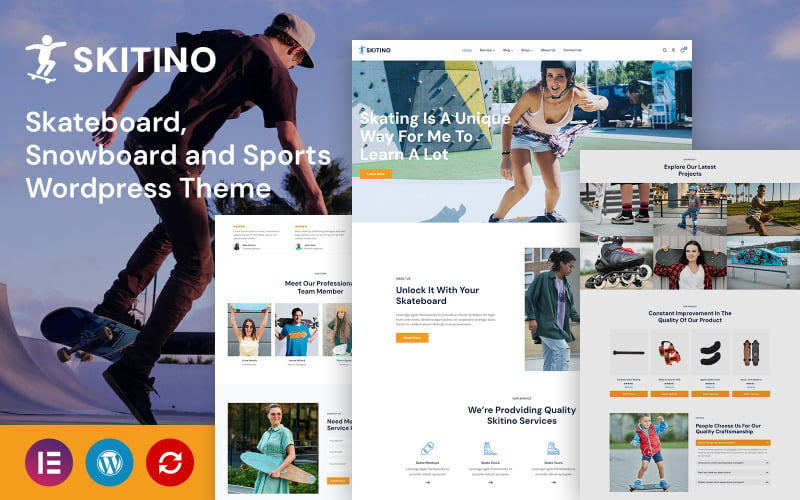 Skitino — motyw WordPress na deskorolce, snowboardzie i sporcie