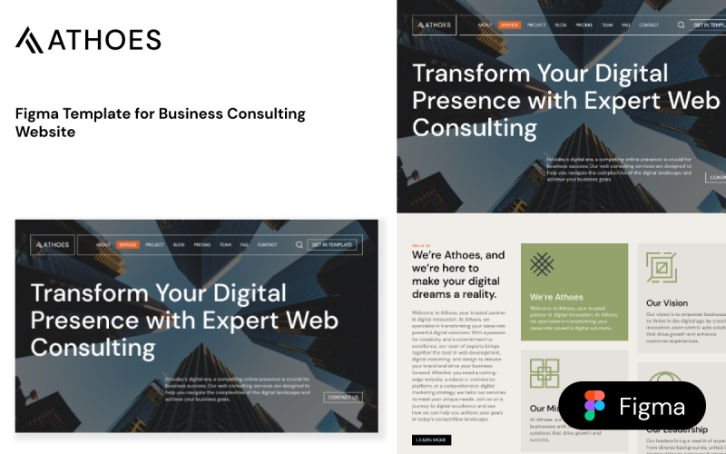 Athoes - Figma Template for Business Consulting Website