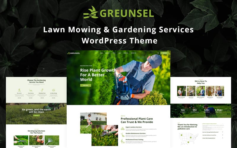 Greunsel - Gräsklippning och trädgårdstjänster WordPress-tema