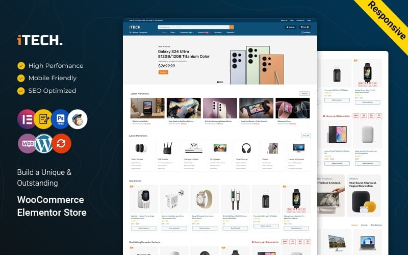 iTech - Electronics, Gadgets and Technology Multipurpose WooCommerce Responsive Elementor Theme