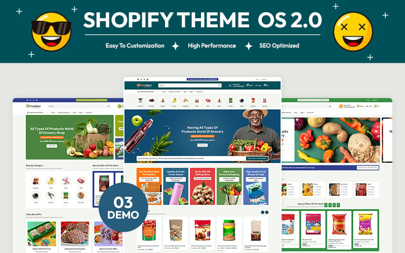 FreshMart – Biopotraviny, ovoce a zelenina eCommerce Shopify 2.0 responzivní téma