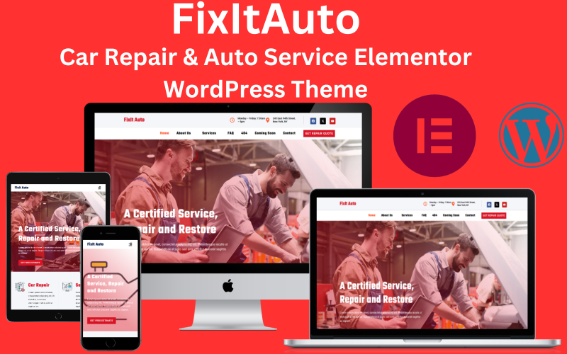 FixItAuto – БЕЗКОШТОВНА тема WordPress Elementor для ремонту та обслуговування автомобілів