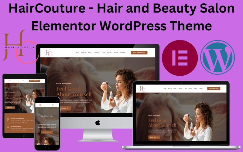 HairCouture - Tema de WordPress Elementor para salón de belleza y peluquería