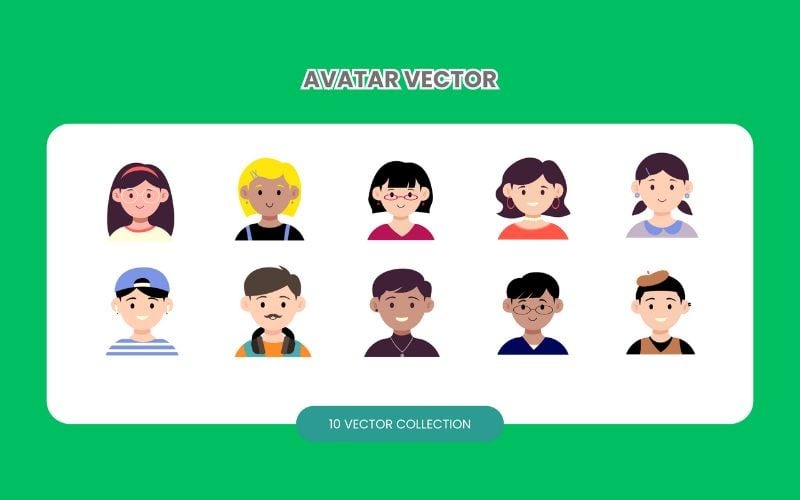 Avatar vektor set samling