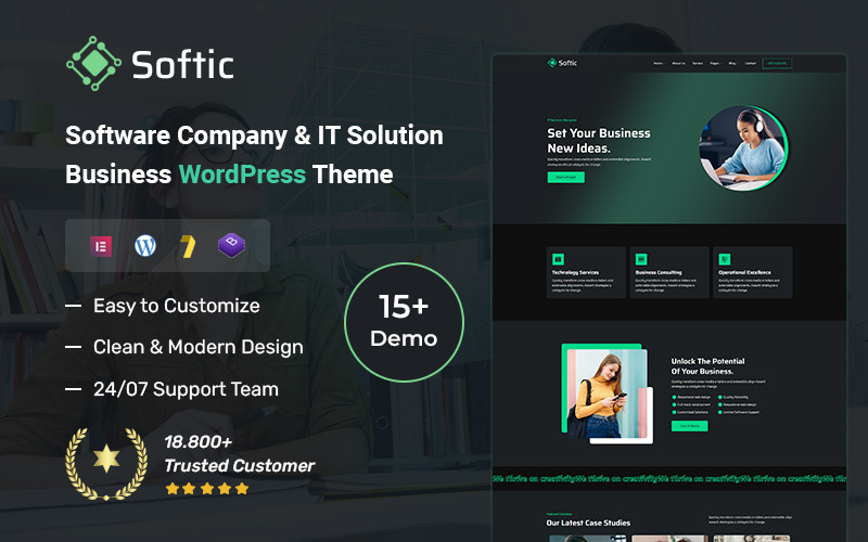 Softic - Softwarová společnost & IT řešení Business Téma WordPress