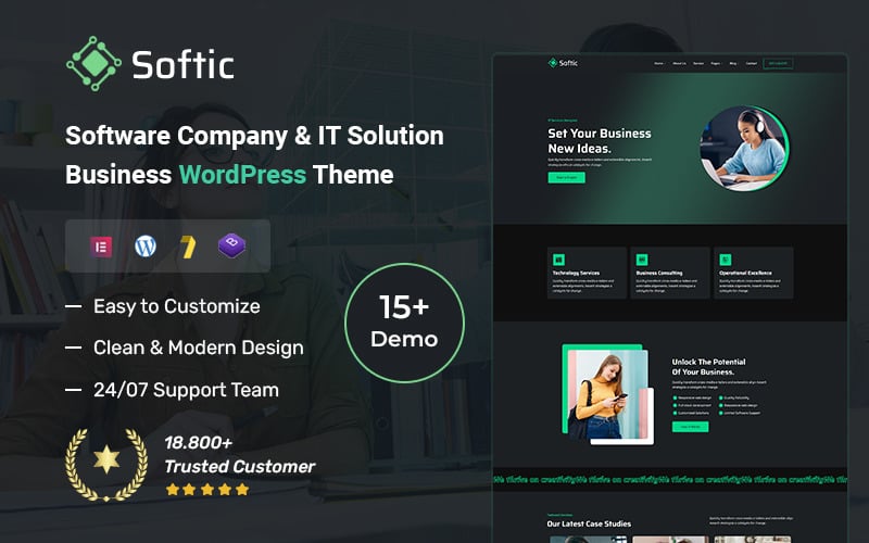 Softic - Yazılım Şirketi ve BT Çözümü İşletme WordPress Teması