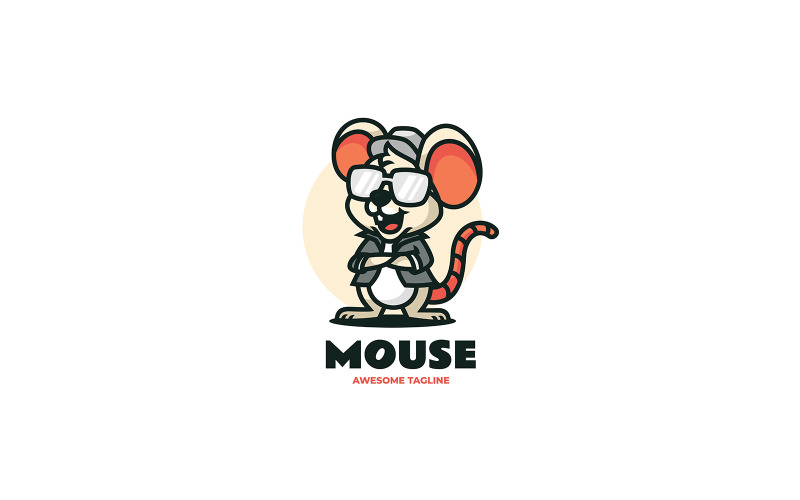 Logotipo de desenho animado da mascote do rato 8