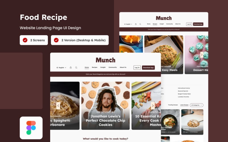 Munch - Food Recipe Landing Page