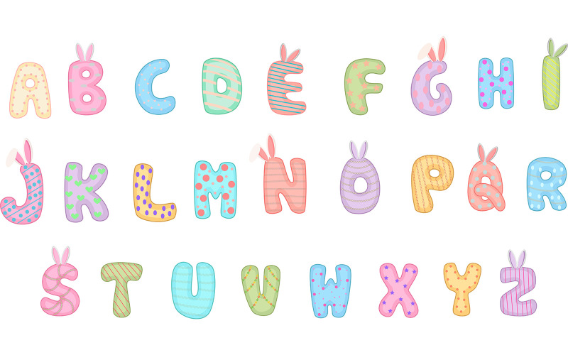 Ostern Alphabet Vektor Illustration