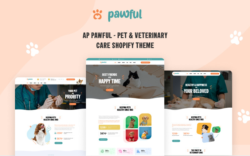 Ap Pawful - motyw Shopify dla zwierząt i opieki weterynaryjnej