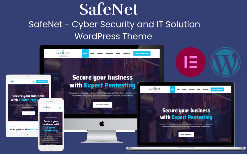 SafeNet - Cybersäkerhet och IT-lösning WordPress-tema