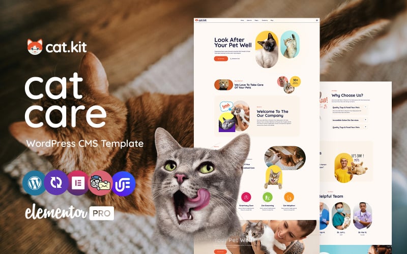 Catkit- Pet Care And Grooming Multipurpose WordPress Elementor Theme