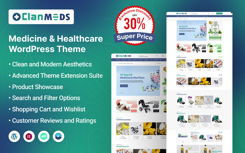 Clanmeds - Medicin & Healthcare WordPress-tema