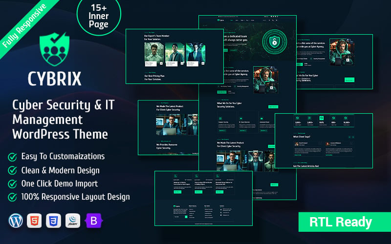 Cybrix – Thème WordPress pour la cybersécurité et la gestion informatique