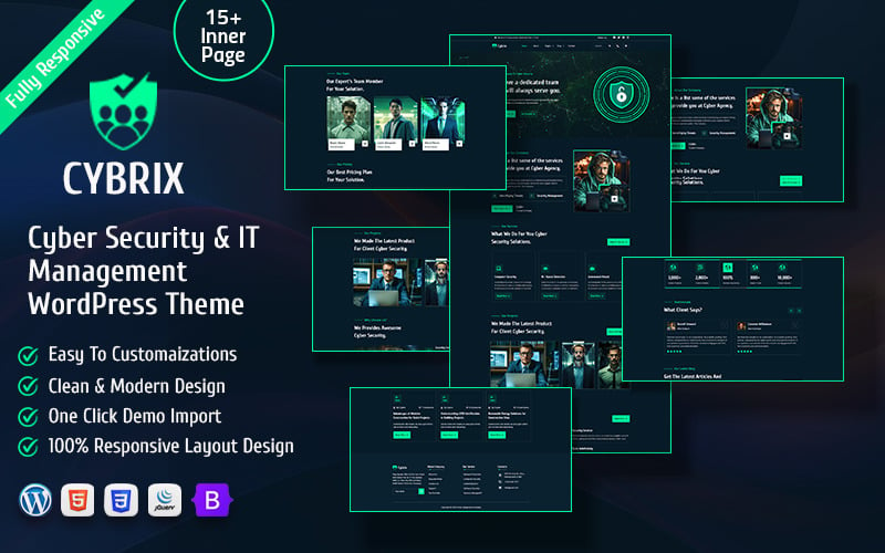 Cybrix – Thème WordPress pour la cybersécurité et la gestion informatique