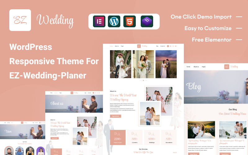 EZ Wedding Planner: tema WordPress definitivo para casamentos modernos e planejamento de eventos