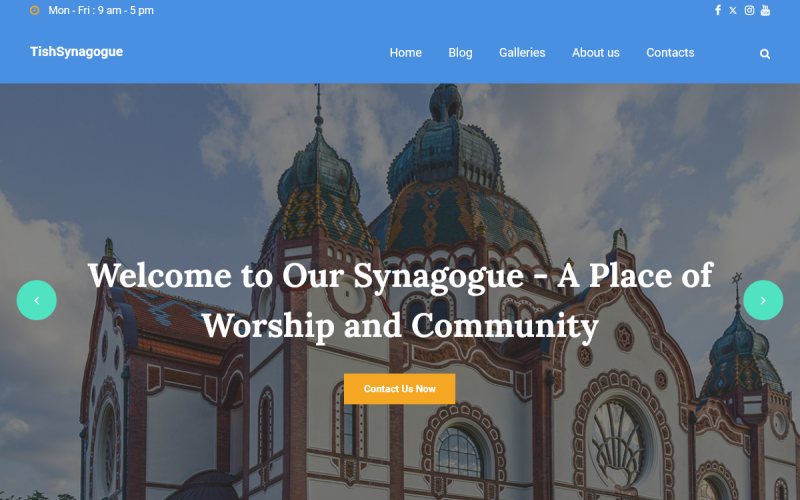 TishSynagogue – motyw WordPress dotyczący synagogi