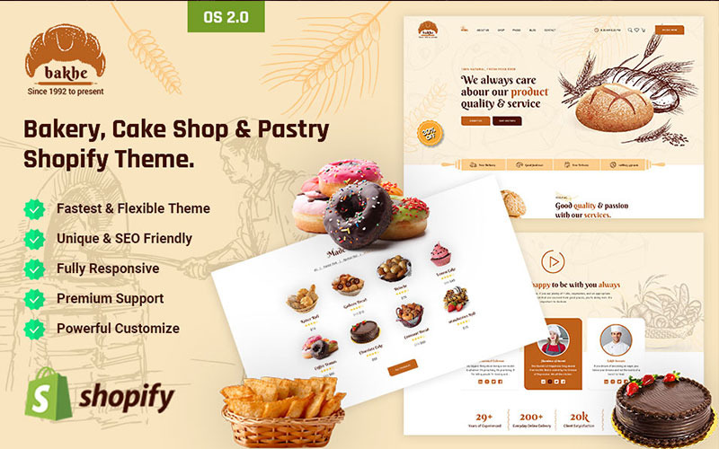 Bekary - Motyw Shopify dla piekarni, cukierni i cukierni