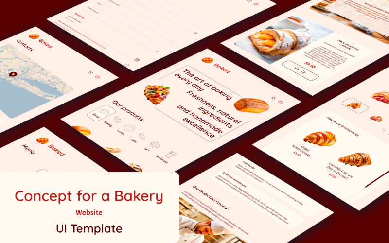 Baked — Modèle d'interface utilisateur de site Web de boulangerie