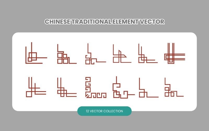 Kínai hagyományos elem vektor