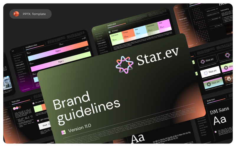 Star.ev- Brand Guidelines PowerPoint Presentation Template