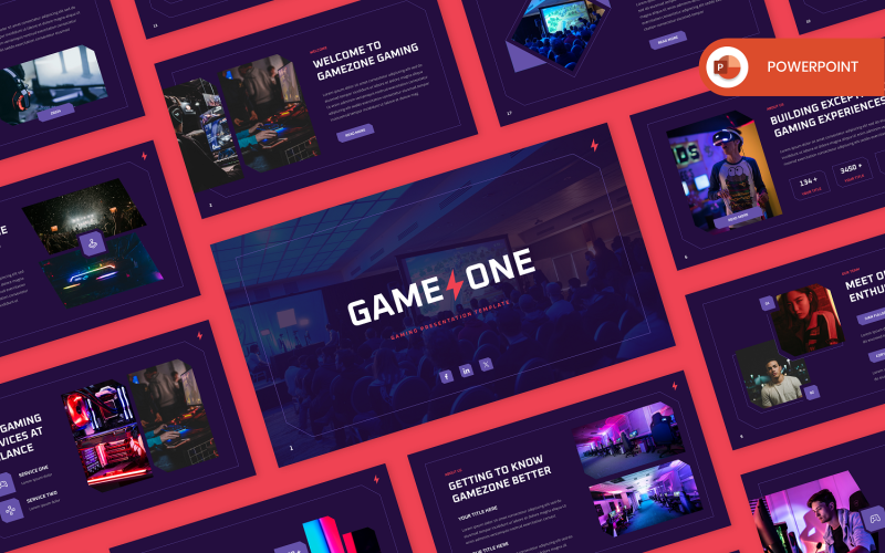 Game One - Games en sport PowerPoint-sjabloon