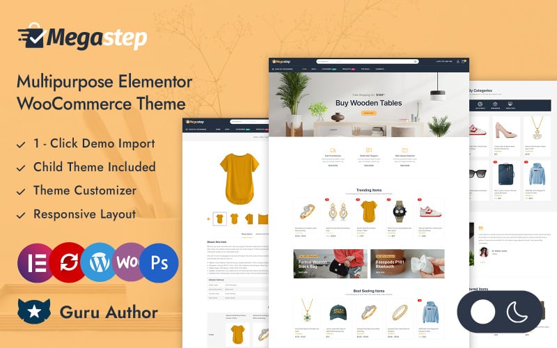 Megastep — многофункциональная адаптивная тема Elementor WooCommerce