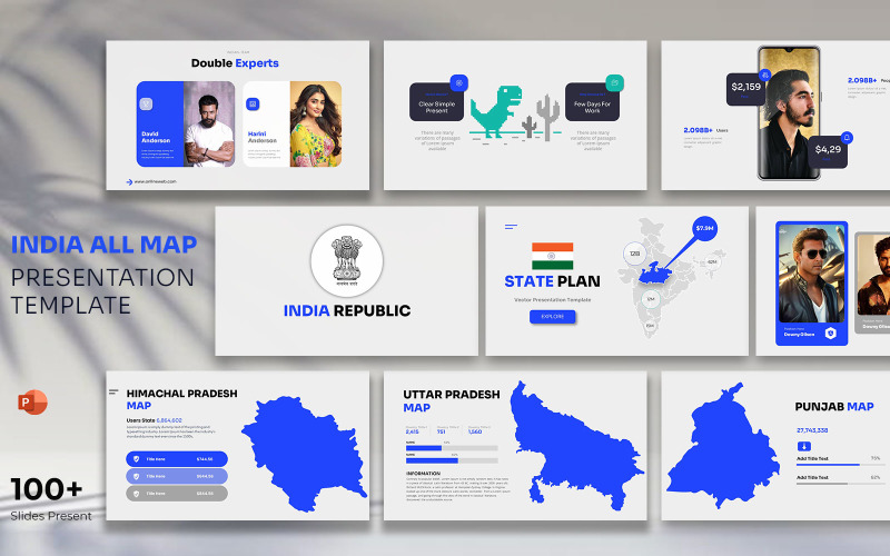 Modello PowerPoint per la mappa di tutti gli stati dell'India