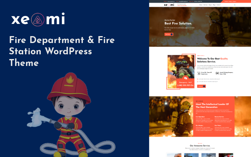 Xeomi - Brandweer en brandweerkazerne WordPress-thema