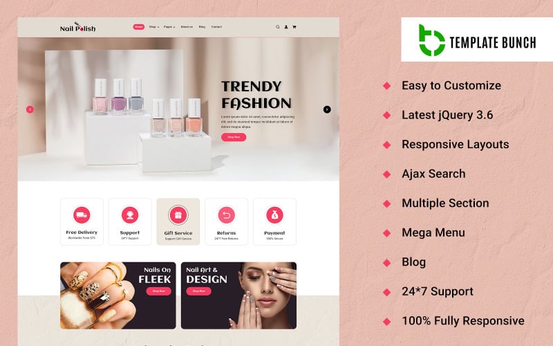 Nagellak - Responsief Shopify-thema voor e-commerce