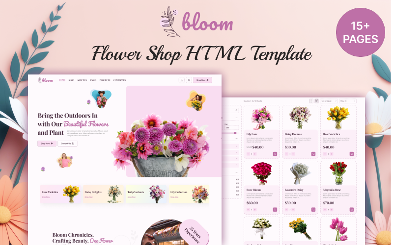 Bloom - HTML-шаблон веб-сайту квіткового магазину