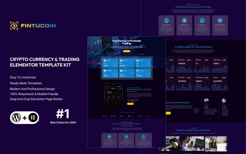 Fintucoin - Template Kit de Elementor de comercio y criptomonedas