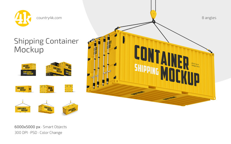 Set di mockup di container per la spedizione