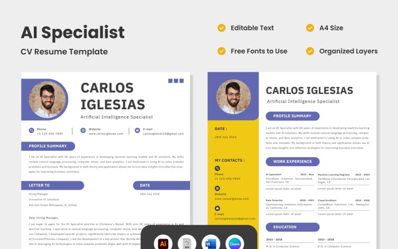 CV Curriculum vitae AI Specialist V4