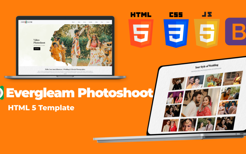 HTML-шаблон весільної фотографії Evergleam